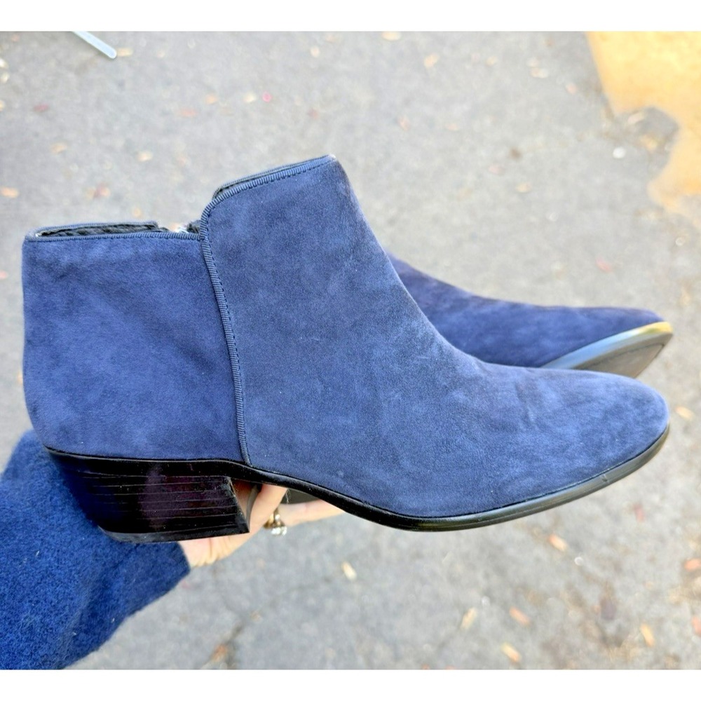 Sam Edelman SZ 8.5 Boots Women's Ankle Bootie Suede Low Heels